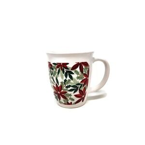 ROYAL NORFOLK Poinsettia Christmas Holiday Coffee Cocoa Tea Cup Mug 12 oz